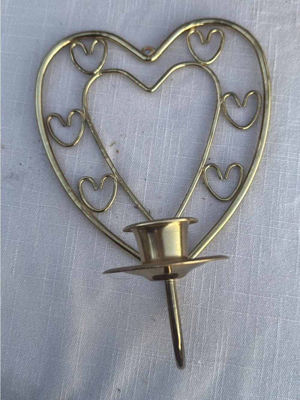 Gold Heart Wall Candle Holder by